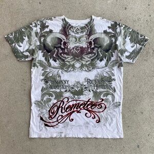 Y2k Affliction Style Skull Tee Shirt